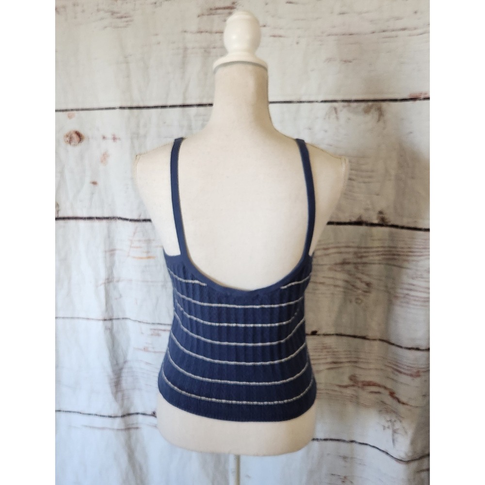 Marine Layer Blue and White Striped Knit Cardigan with Tank - Picture 7 of 10
